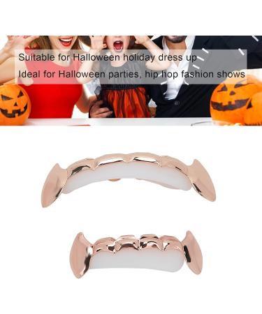 Plated Gold Grillz Teeth Brace Decoration Halloween Teeth with 2 Silicon Molding Bars Different 3 Colors Fake Teeth Brace for Halloween Parties/Hip Hop Fashion Shows/Music Concerts(Rose) - Buy Online on GoSupps.com