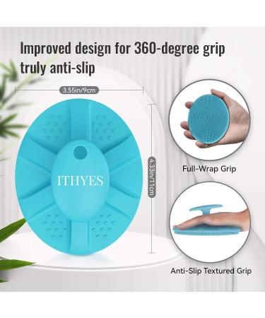 Ithyes Silicone Body Scrubber Exfoliating Body Brush For Men Women Lathers Well Easy to Clean More Hygienic Shower Scrubber For Body Face Scrubber For Sensitive Skin Body Buffer 1 Pack (Cyan) - Buy Online on GoSupps.com