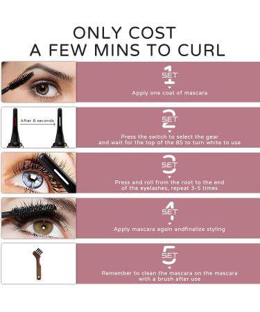 Buy Heated Eyelash Curler - Electric Travel Curler with 4 Heating Modes & Quick Pre-Heat | Long-Lasting Natural Curls (Black - Buy Online on GoSupps.com