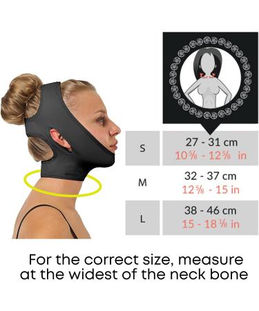 Women's Post Surgical Chin Strap - Neck Compression Bandage for Face Slimming and Jowl Tightening - Medium Black (1 Pack) - Buy Online on GoSupps.com