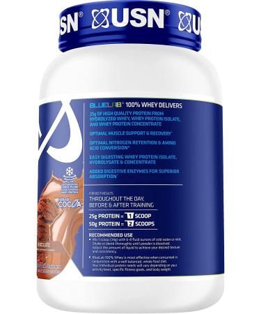 USN BlueLab 100% Whey Protein Powder - Keto Friendly, Low Carb & Calorie, Chocolate 2lb (FWHB0008002) - Buy Online on GoSupps.com