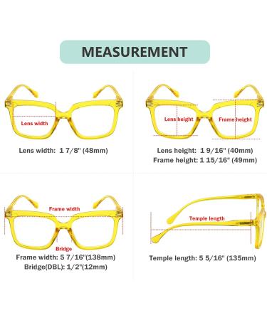 Eyekepper 5 Pack Square Reading Glasses for Women - Large Frame Readers - 2 Pairs Yellow +1.50 Diopters - Stylish & Comfortable Optical Solution - Buy Online on GoSupps.com
