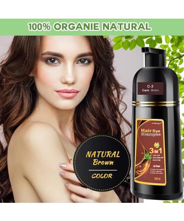 Zixsirp Dark Brown Hair Dye Shampoo 3 in 1 Herbal Ingredients for Gray Coverage - 500ml - Buy Online on GoSupps.com