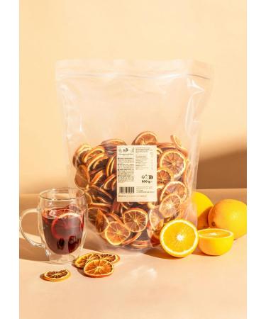 KoRo - Tranches d'orange séchées 500 g - Comme épice, décoration ou garniture - Pour cocktails, thé et vin chaud - Arôme fruité d'orange toute l'année - 100% orange
