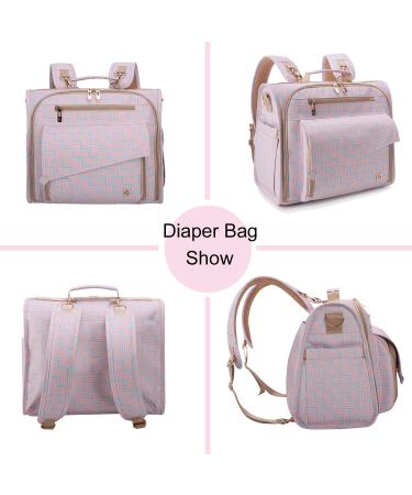 ALLCAMP Diaper Bag Backpack Large - Baby Stroller Support, Convertible Tote Bag (Pink) - Buy Online on GoSupps.com