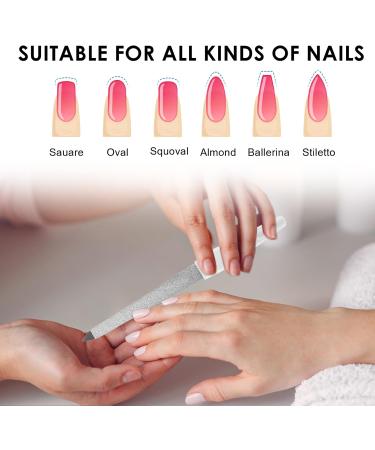Lusofie 6Pcs Professional Diamond Nail File Double Sided Nail Files Metal Nail File with Non-Slip Handle Manicure Tool Accessories for Home Salon - Buy Online on GoSupps.com