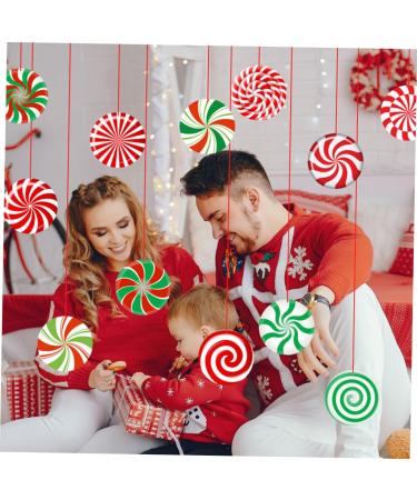 STOBAZA 12 Sheets Christmas Candy Stickers Christmas Tree Pendant Christmas Tree Peppermint Xmas Decors PVC - Buy Online on GoSupps.com