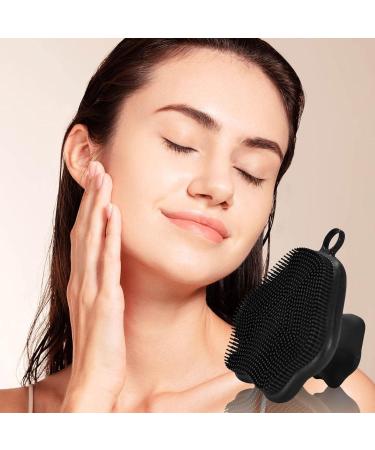 Silicone Face Scrubber Exfoliator - Silicone Face Scrubber Exfoliator with Handle Silicone Face Scrub Facial Cleansing Rubber Face Exfoliator Brush for Delicate Cleaning Black - Buy Online on GoSupps.com