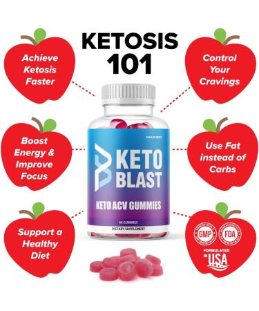 Keto Blast Gummies 1000MG with ACV, Pomegranate Juice, Beet Root & B12 - 60 Gummies - Buy Online on GoSupps.com