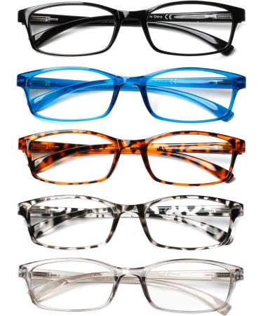 Cojwis 5 Pack Blue Light Filter Reading Glasses for Men & Women - Anti-Tiredness Glare-Free UV Protection - 2.5x Quality Spring Frames in 5 Colors - Buy Online on GoSupps.com