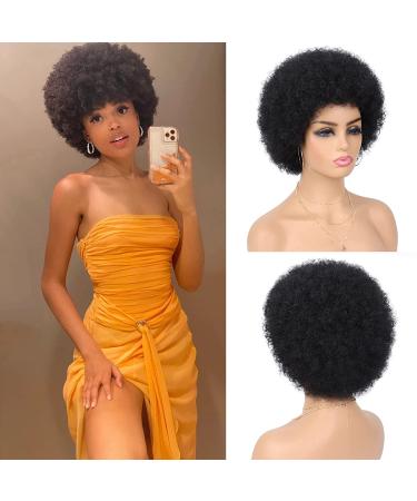 70s Afro Wig for Black Women - Bouncy & Soft Natural-Looking Full Wig for Daily Party Cosplay - G&T Wig (1B) - Buy Online on GoSupps.com