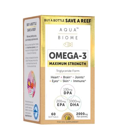 Enzymedica Aqua Biome Maximum Strength Omega 3 Fish Oil, 60 Softgels 60 Count (Pack of 1)