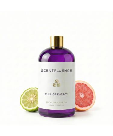 Full of Energy Diffuser Oil - Bergamot & Sweet Orange Oils with Musk Peony Orange Blossom Freesia - Waterless Hotel Scent Aroma Oil Luxury Citrus Home Fragrance 4oz Full of Energy 4 Fl Oz (Pack of 1)