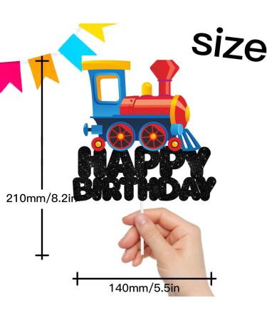 Train Happy Birthday Cake Topper Decorations with Multicolored Train for Birthday Theme Baby Shower Party Decor Supplies - Buy Online on GoSupps.com