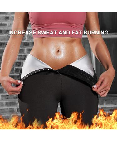 KUMAYES Women's Sauna Sweat Pants High Waist Slimming Shorts - Thermo Body Shaper for Workout - Black XX-Large - Buy Online on GoSupps.com