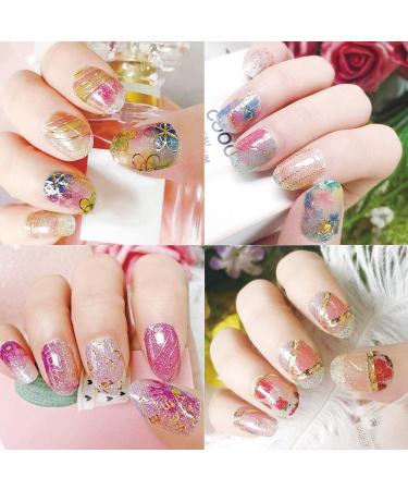 16 Sheets Gradient Nail Polish Stickers with Nail Files - Self-Adhesive Full Cover Design Decals for DIY Nail Art - Natural Style for Women and Girls - Buy Online on GoSupps.com
