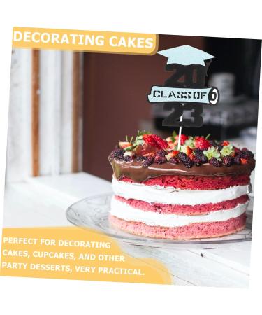 OFFSCH 5pcs 2023 Graduation Visa Insertion Graduation Gold Edible Money Graduation Party Graduation Picks Graduation Cap College Graduation Decorations Graduation Sticks Props Cake Paper Blue 13x11.5cm - Buy Online on GoSupps.com