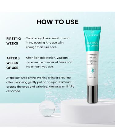 SLIKDERMIS Retinol Eye Cream for Dark Circles - Anti-Aging Under Eye Cream for Wrinkles | 20ml Advanced Formula Night Cream - Buy Online on GoSupps.com