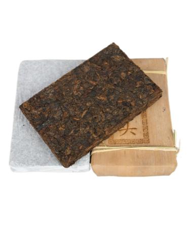 HQZM Ten Year Old Yunnan Golden Bud Puer Mature Tea Brick with Menghai Flavor The Classic Flavor 250g