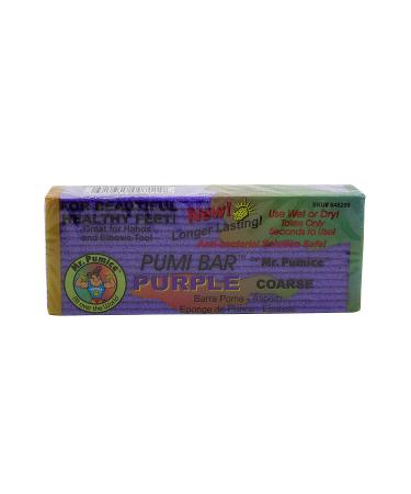 Mr. Pumice Purple Pumi Bar (Single): Extra-Coarse Callus Remover, Pedicure Stone & Ped File Scrubber For Smooth Feet and Heels