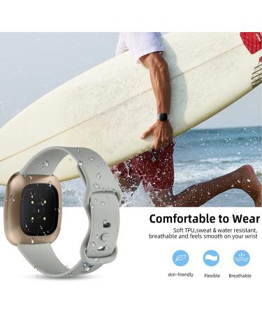 DaQin Soft TPU Sport Replacement Band for Fitbit Versa 3/Sense - Small Black/White/Gray/Plum/Pine Green/Dark Blue - Buy Online on GoSupps.com