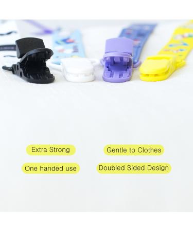 Jm Baby Schnuller-Clip Pacifier Holder - Multi-Colored Washable Band for Newborns (4-Pack) | Unique Two-Sided Design - Buy Online on GoSupps.com