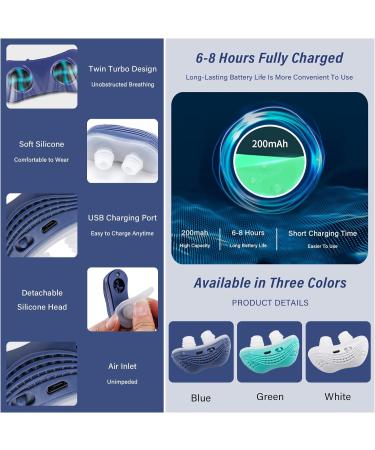 Electric Silicone Anti Snore Device - Double Eddy Current Fan Design - White Snoring Aid for Improved Nighttime Sleep and Easy Breathing - Buy Online on GoSupps.com