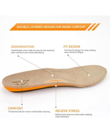 Orthopedic Arch Support Insoles for Pain Relief | Breathable Leather Shoe Inserts for Men & Women | Ideal for Plantar Fasciitis - Size 8-8.5 - Buy Online on GoSupps.com