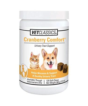 Vet Classics Cranberry Comfort Urinary Tract Pet Supplement for Dogs, Cats  Maintains Dog Bladder Health, Cat Bladder Control  Pet Supplements for Incontinence 120 Soft Chews