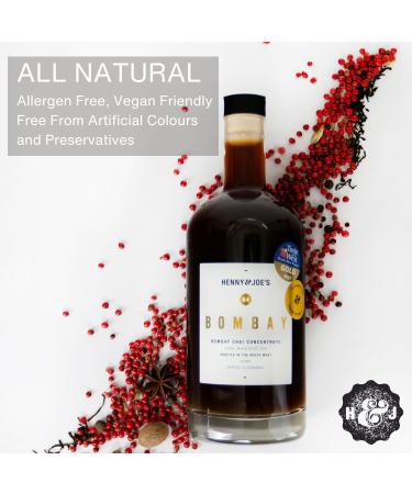 Henny & Joes Bombay Spiced Chai Concentrate - Premium Indian Spiced All Natural Chai Syrup | Chai Latte | Chai Tea | Better than Chai Latte Powder | Ideal for Coffee Shops & Home (500ML) 500 ml (Pack of 1) - Buy Online on GoSupps.com