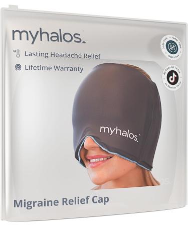 Halo Mask Migraine Relief Cap - Form-fitting Ice Hat for Tension Headaches and Sinus Pain - Cooling Head Ice Pack in Dark Grey - Buy Online on GoSupps.com