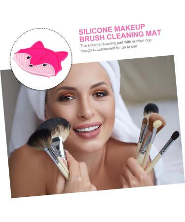 Beavorty fox scrub makeup brush cleaning mat silicone makeup brush cleaner mat makeup brush cleaning pad makeup brush cleaning mat brush cleaning pad silicone washer Silica gel simple 17x15cm Rosy - Buy Online on GoSupps.com