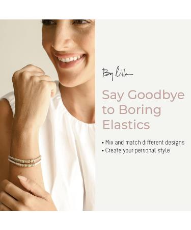 By Lilla Disc Ponytails Hair Ties and Bracelets Set - Rose Starfish/Gold - No Crease Hair Ties for Women - Buy Online on GoSupps.com