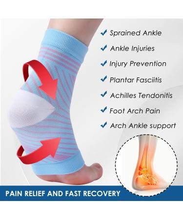 4 Pairs Neuropathy Socks - Foot Compression Support for Men & Women - Pain Relief & Injury Recovery - Anti-Slip Breathable Design - M Blue - Buy Online on GoSupps.com