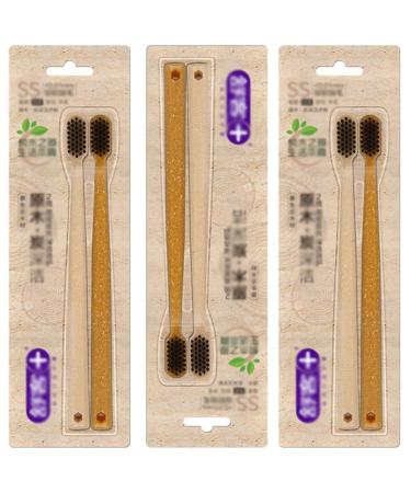 WXPJMDFC toothbrushes BPA-free toothbrush with soft bristles biodegradable handwear made of charcoal 6-pack travel toothbrush for men and women body care