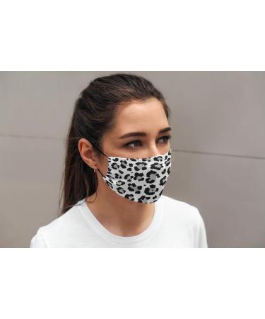 Leopard Print Face Mask for Women | Stylish Cotton Mask in Black/Grey - Best for Comfort & Fashion - Buy Online on GoSupps.com