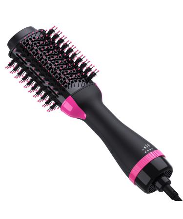 Hair Dryer Brush Blow Dryer Brush in One, Hair Dryer and Styler Volumizer Professional 4 in 1 Hot Air Brush, Negative Ion Anti-Frizz Blowout Hair Dryer Brush for Mothers Day Gifts for Mom Pink
