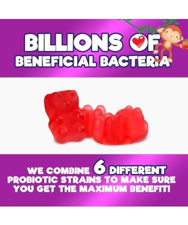 Probiotics for Kids 5 Billion CFU - Natural Immune Support & Digestive Health Supplement - Daily Children's Probiotic Gummy for Ages 4+ Vegan Gluten Soy & Dairy Free - Berry Flavored - 60 Gummies 60 Count (Pack of 1) - Buy Online on GoSupps.com