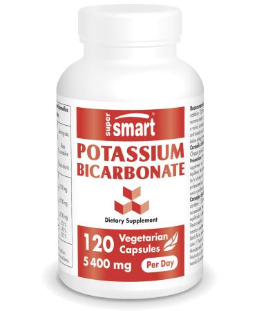 Supersmart - Potassium Bicarbonate 5400 mg Per Day - for Acid-Base Balance & Heart Health | Non-GMO & Gluten Free - 120 Vegetarian Capsules