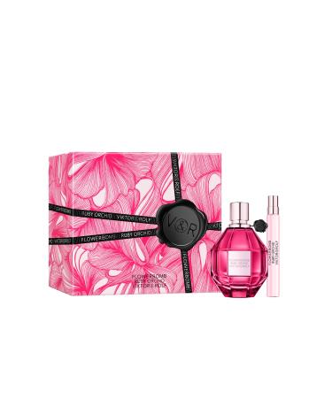 Viktor&Rolf - Flowerbomb Ruby Orchid Eau de Parfum - Women's Perfume Travel Holiday Gift Set - Floral & Fruity - With Notes of Vanilla & Peach - Full Size 3.4 Fl Oz & Travel Size 0.3 Fl Oz