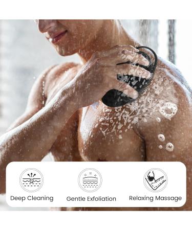 Omtofo 3-Piece Silicone Body Brush Set - 2-in-1 Bathing Shower & Shampoo Brush for All Skin Types | Gentle Foaming Easy to Clean Durable Design - Buy Online on GoSupps.com