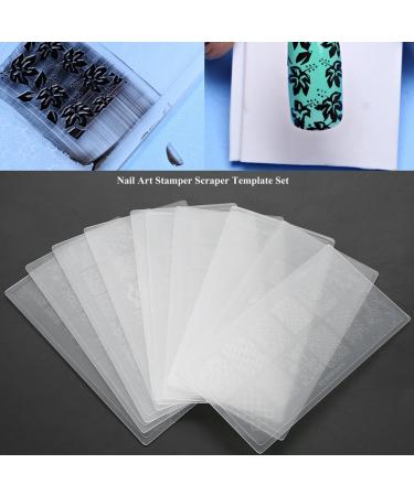 Nail Art Stamp Kit - 10 Silicone Stamping Plates & Stamper Set for Stunning Manicure Designs - International Shipping Available - Buy Online on GoSupps.com