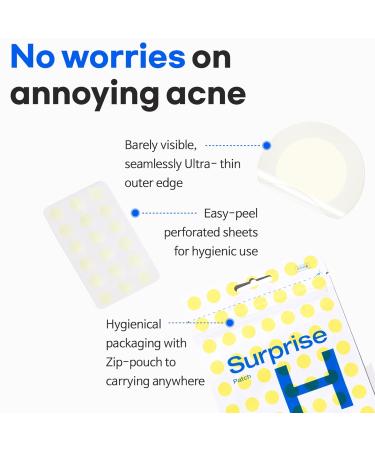 TIAM Surprise H Patch - 54 Count (Pack of 3) | Invisible Hydrocolloid Acne Patches for Fast & Effective Acne Treatment | International Shipping Available - Buy Online on GoSupps.com