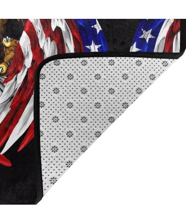 USA Flag Patriotic Eagle Flannel Non-Slip Floor Mat | Comfortable Lint-Free Relieves Foot Pressure | 63x48 Inches - Perfect for Any Occasion - Buy Online on GoSupps.com