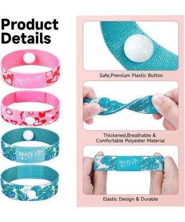 MEIYYJ Anti Sickness Wristbands for Adults - Large Size Green Leaf Pink Love | Relief from Travel, Sea, Pregnancy, Morning Sickness | Car, Sea, Flying Trip | Set of 2 - Buy Online on GoSupps.com