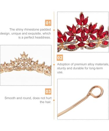 Beaupretty Women s Bridal Crown Headband - Crystal Leaves Wedding Headpiece in White & Red - Buy Online on GoSupps.com