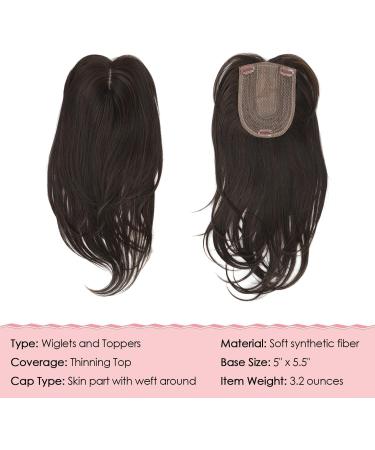 Hair Topper for Women 18inch Hair Toppers for Thinning Hair Dark Brown Hair Extensions Clip in Fringe 5x5.5inch Hair Pieces for Women with Thinning Hair 18 inch 2C# - Buy Online on GoSupps.com