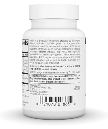 Source Naturals AHCC 750 mg Increases Natural Killer Cell Activity* - 750 mg - 30 Capsules 30 Count (Pack of 1) - Buy Online on GoSupps.com