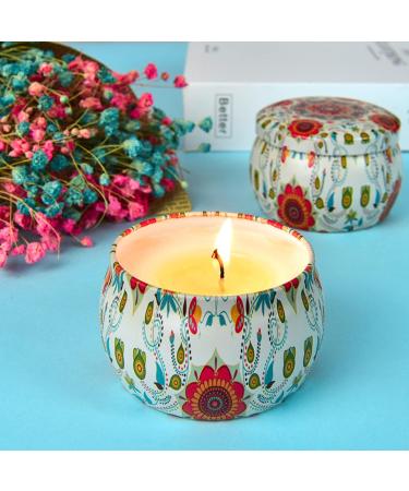 Fragrance Candles Aromatherapy Gift Set - Rose Lavender Vanilla & Lemon - 4 Large Natural Wax Candles for Stress Reduction - Perfect Spa & Yoga Gift for Women - Buy Online on GoSupps.com