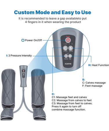 RENPHO Leg Massager with Heat, Air Compression for Circulation & Muscle Pain Relief - 2 Heat, 5 Modes, 3 Intensities - Improve Circulation Boots - Great Gifts for Mom & Dad! - Buy Online on GoSupps.com
